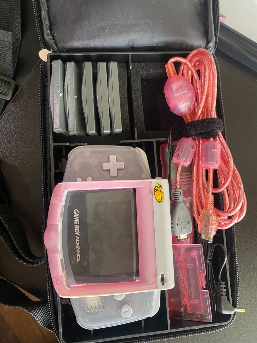 Nintendo Game Boy Advance Clear Console Bundle + 5 Games, Case, Accessories - Picture 12 of 13